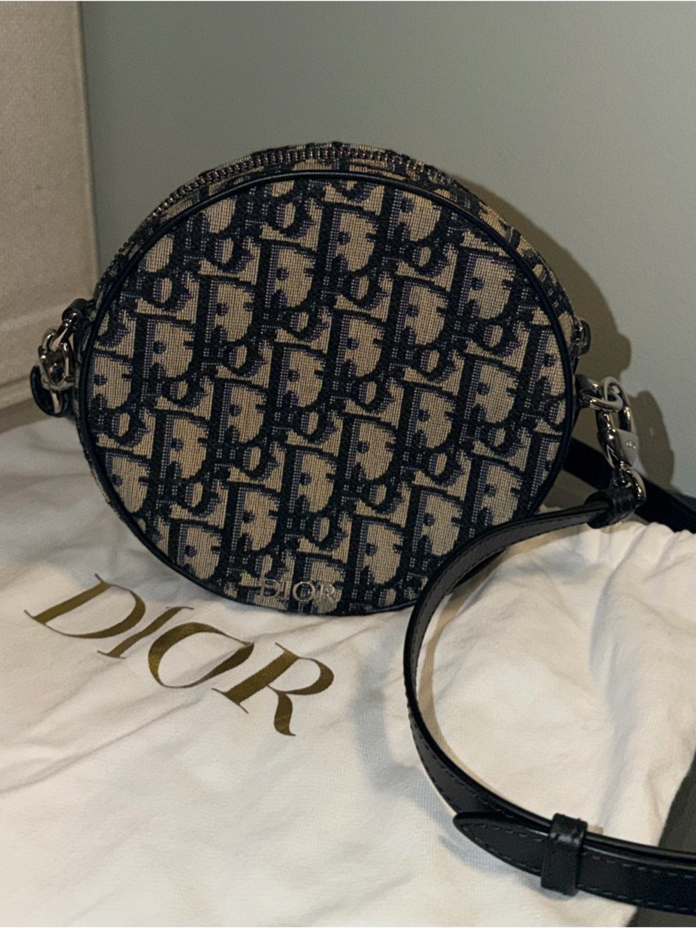Dior Kids Round Monogram Crossbody Bag